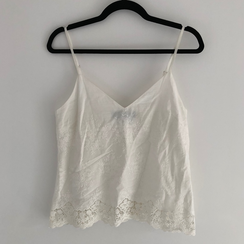 MINKPINK White Crochet Lace Tank Top